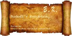 Budnár Kerubina névjegykártya